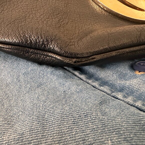 Gucci Interlocking G Blondie Hobo leather Vintage handbag Gold hardware Boho Y2K - Picture 14 of 16